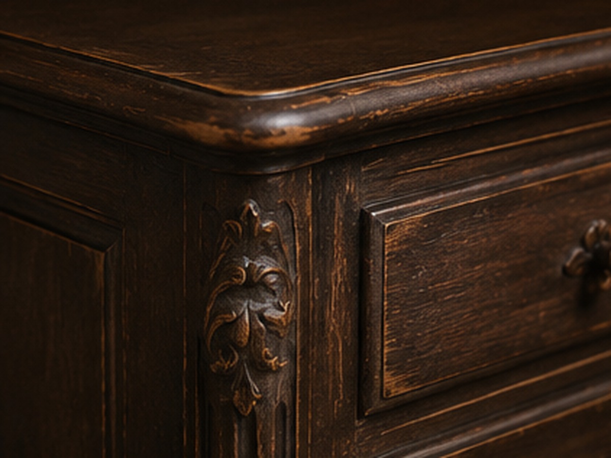 Exemple de patine noire sur meuble ancien